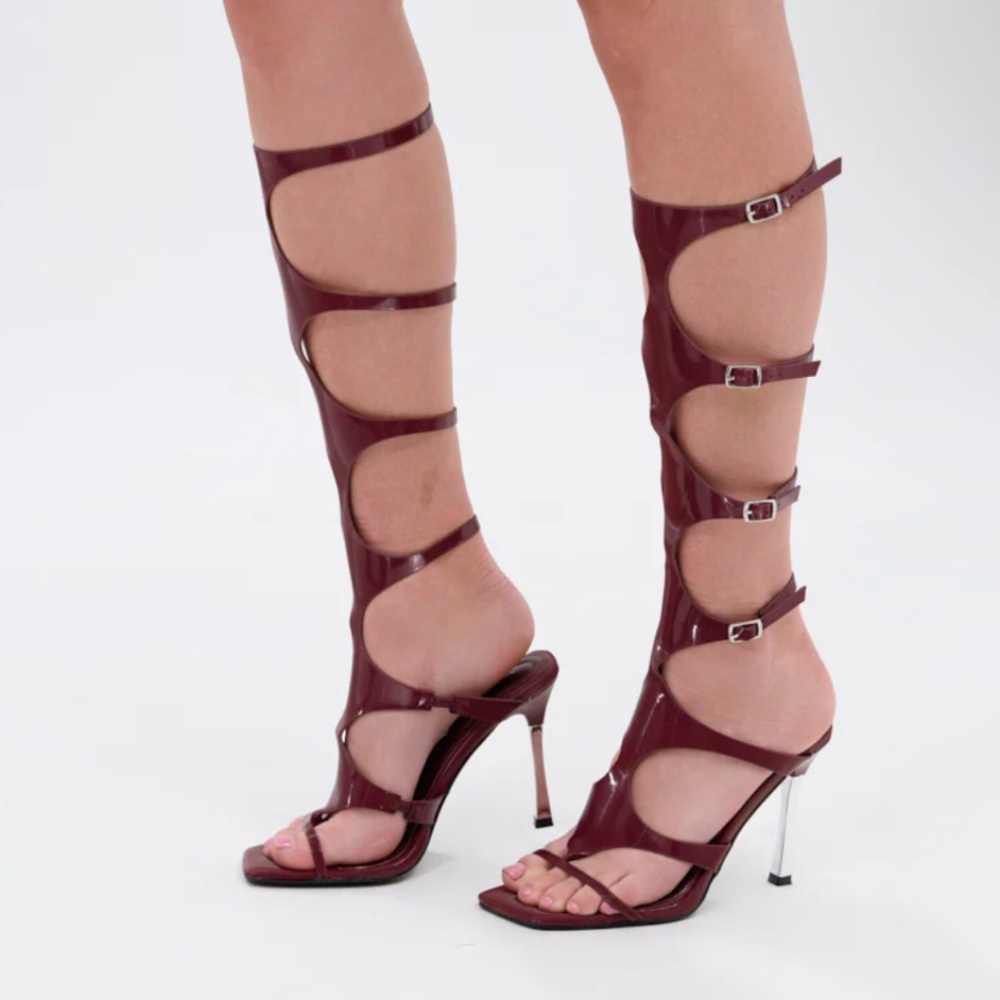 AZALEA WANG DAGON LIQUID LUXE CAGED SANDAL - 8.5